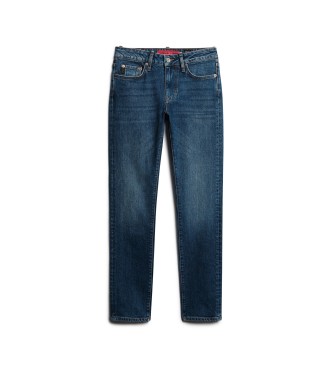 Superdry Blaue Skinny-Jeans mit mittlerer Leibhhe