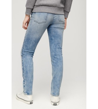 Superdry Niebieskie jeansy skinny ze średnim stanem