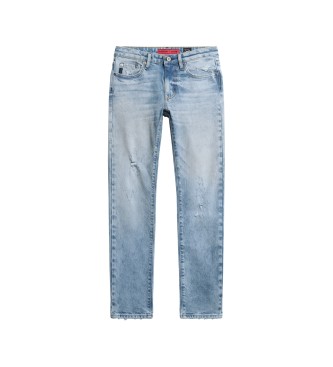 Superdry Niebieskie jeansy skinny ze średnim stanem