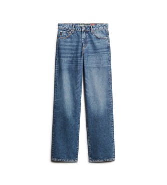 Superdry Jeans talle medio y pernera ancha azul