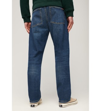 Superdry Blaue Jeans mit gerader Passform im Vintage-Look
