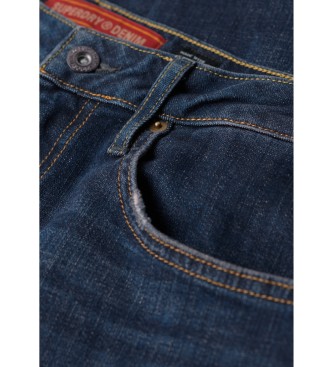 Superdry Niebieskie jeansy slim fit o prostym kroju w stylu vintage