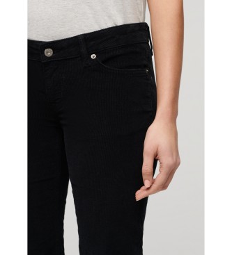 Superdry Uitlopende corduroy jeans met lage taille zwart
