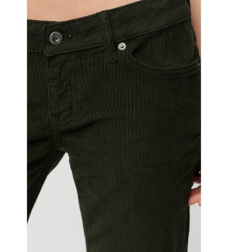 Superdry Uitlopende corduroy jeans met lage taille groen