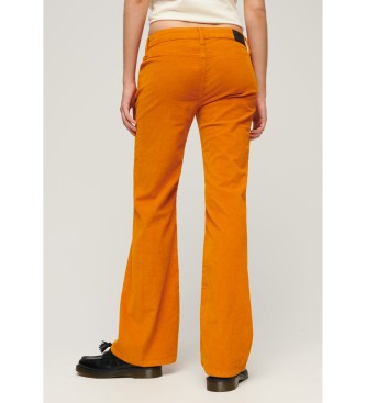 Superdry Jeans de pana acampanados de talle bajo naranja