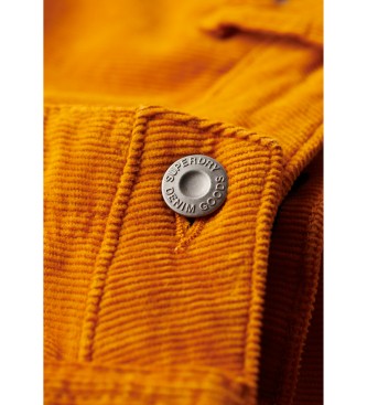 Superdry Oranje laag uitlopende corduroy jeans, lage taille