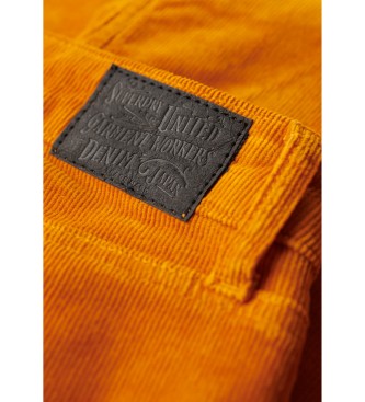 Superdry Orangefarbene ausgestellte Cord-Jeans, niedrige Leibhhe