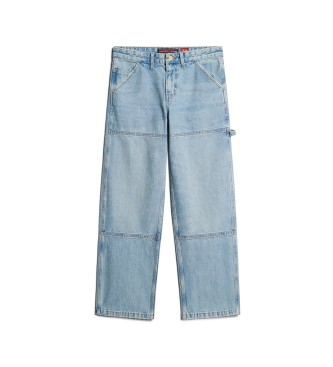 Superdry Carpenter blauwe jeans met middelhoge taille