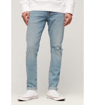 Superdry Niebieskie jeansy skinny fit z bawełny organicznej