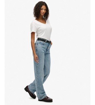 Superdry Jeans High Rise Wide Leg azul