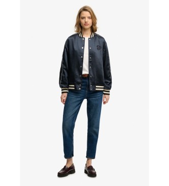 Superdry Varsity Satin Jacke navy