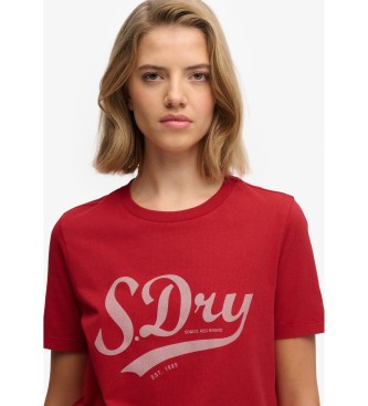 Superdry Camiseta Varsity Script rojo