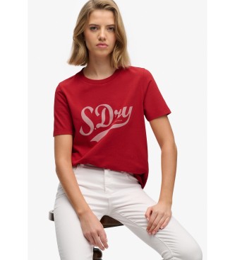 Superdry Camiseta Varsity Script rojo