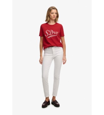Superdry Camiseta Varsity Script rojo