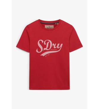 Superdry Camiseta Varsity Script rojo