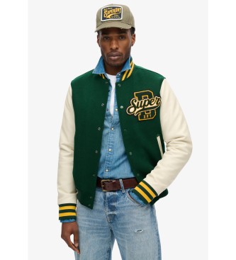 Superdry Varsity wool bomber jacket  green