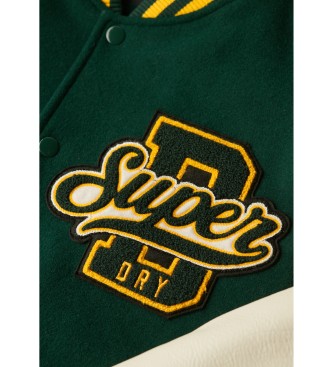 Superdry Varsity wollen bomberjack  groen