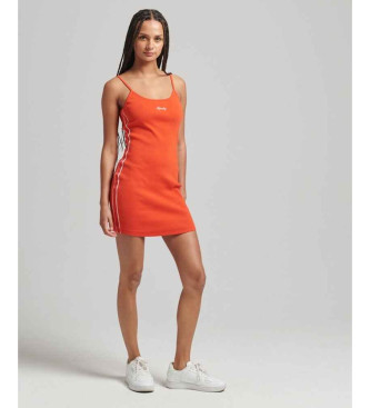 Superdry Strapless dress with orange 