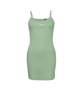 Superdry Obleka brez naramnic z zelenim logotipom 