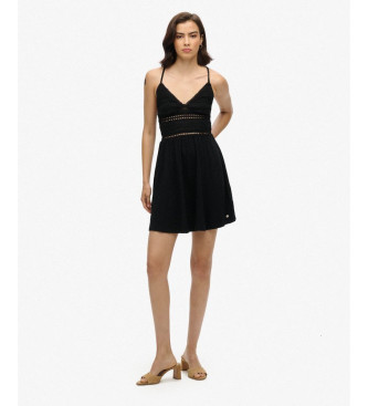 Superdry Black knit and lace dress