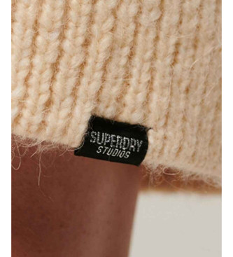 Superdry Beige strikket rullekrave-kjole