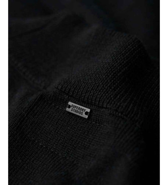 Superdry Vestido de malha de manga comprida em l preta