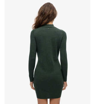 Superdry Vestido de punto en lana merino verde