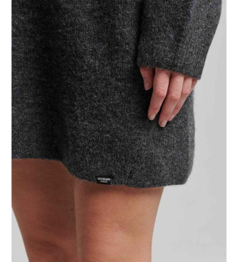 Superdry Knitted jersey dress with V-neck, grey