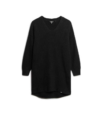 Superdry Black V-neck jersey knitted dress