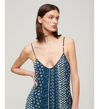 Superdry Long blue strapless beach dress