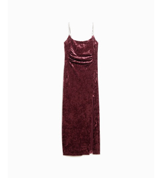 Superdry Robe longue en velours Diamonte marron