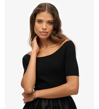 Superdry Black Woven Mix LBD Dress