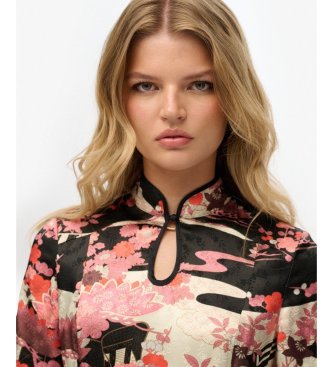 Superdry Robe Mandarine Jacquard rose