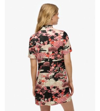 Superdry Robe Mandarine Jacquard rose