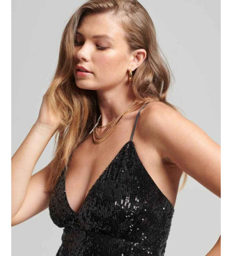 Superdry Midi dress with sequins and black combination