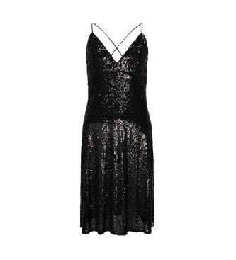 Superdry Midi-jurk met pailletten en zwarte combinatie