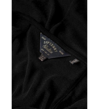 Superdry Dzianinowa sukienka midi z wycięciem w kolorze czarnym