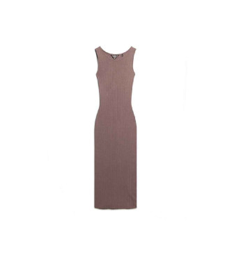 Superdry Brown knitted midi dress with open back