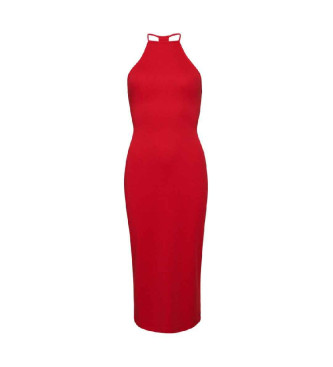 Superdry Dzianinowa sukienka midi z tyłem, czerwona