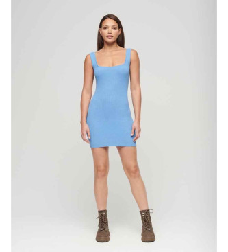 Superdry Mini robe en maille avec dos ouvert bleu
