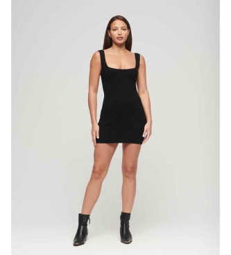 Superdry Knitted mini dress with open back black