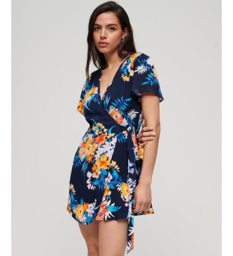 Superdry Mini robe portefeuille imprime multicolore, bleue