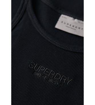 Superdry Abito ricamato a costine nero olimpico sul retro