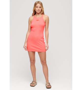 Superdry Vestido Bordado De Canal rosa