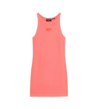 Superdry Vestido Bordado De Canal rosa