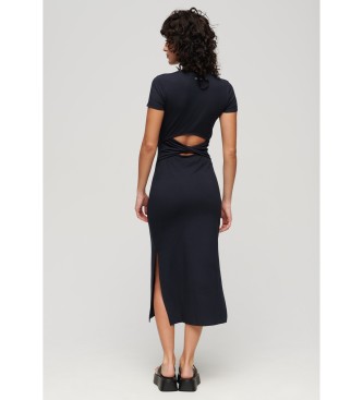 Superdry Navy midi-skjortekjole