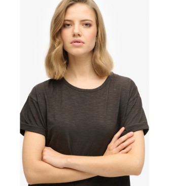 Superdry Sort midi-skjortekjole
