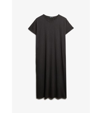 Superdry Sort midi-skjortekjole