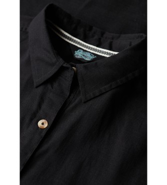 Superdry Črna prevelika midi srajčna obleka