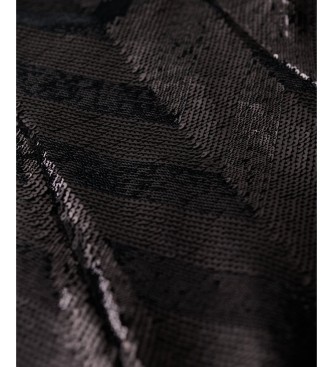 Superdry Schwarzes Chevron-Kleid mit offenem Rücken